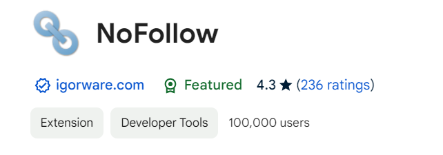 Plug-in NoFollow - Google Chrome