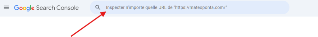 Barre de recherche de la Google Search Console